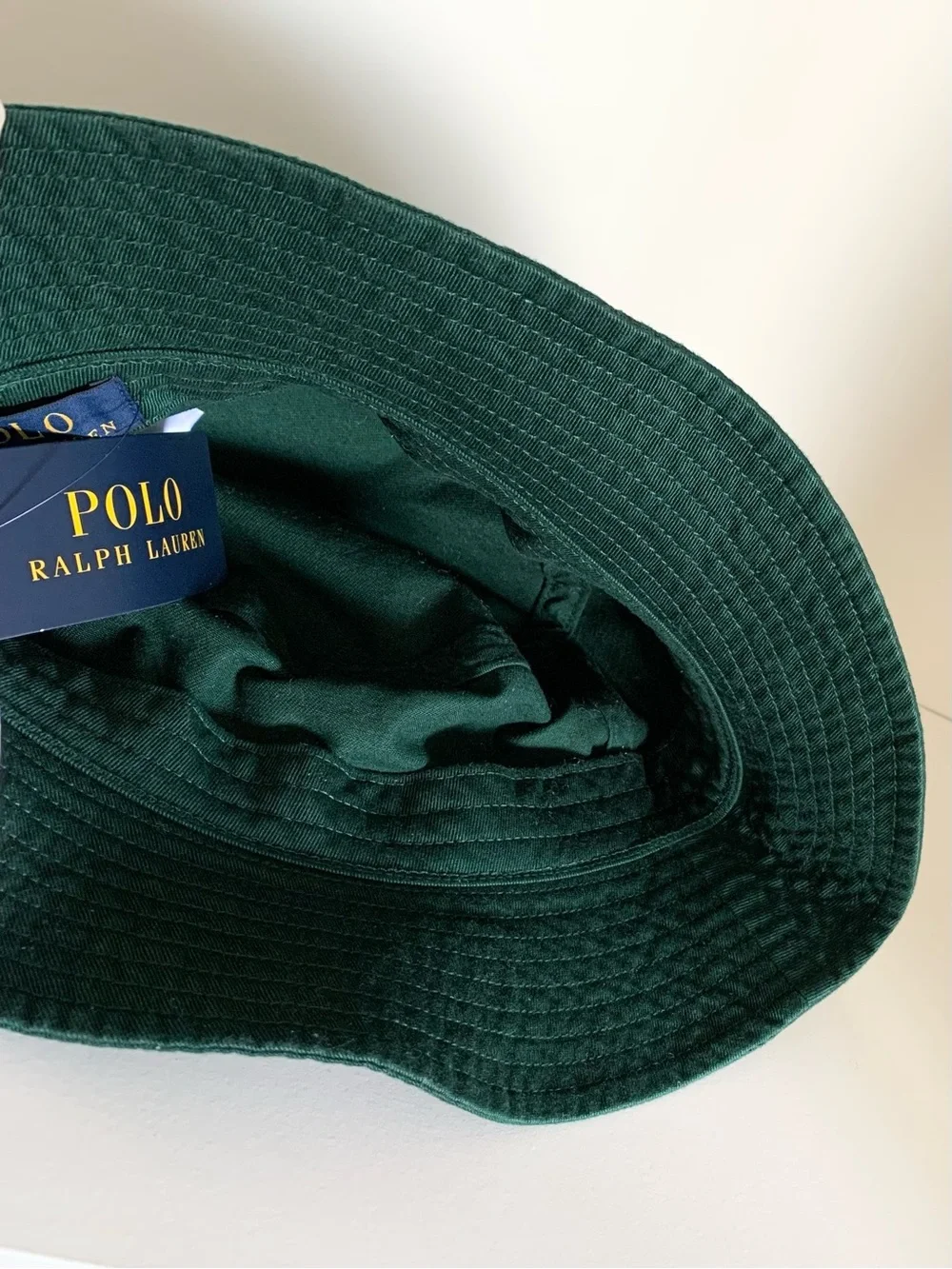 100% cotton Ralph Lauren Polo bear embroidered Green Bucket Hat